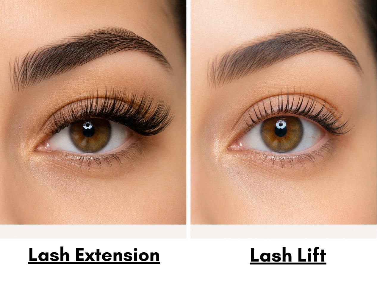 Lash Extensions vs. Lash Lifts: Which Is Right for You? 4 lash extension vs lash lift real example 1
