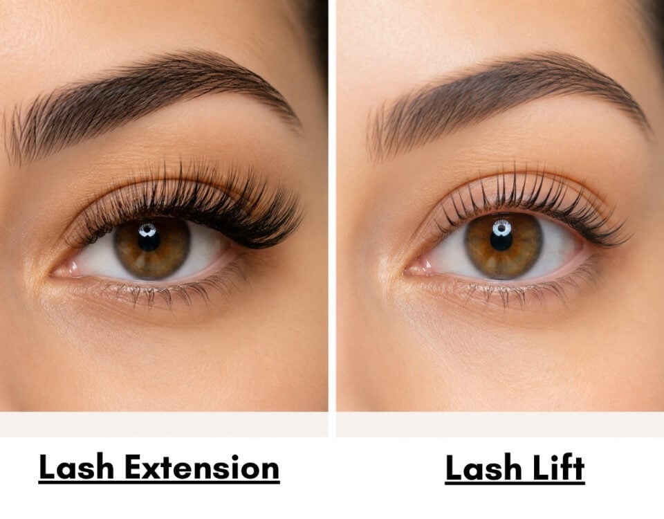 lash extension vs lash lift real example
